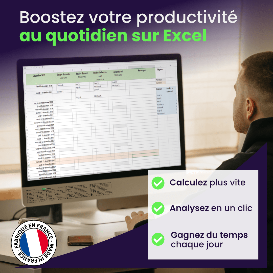Les bénéfices de l’autocollant raccourcis clavier Excel Memocut pour gagner du temps.