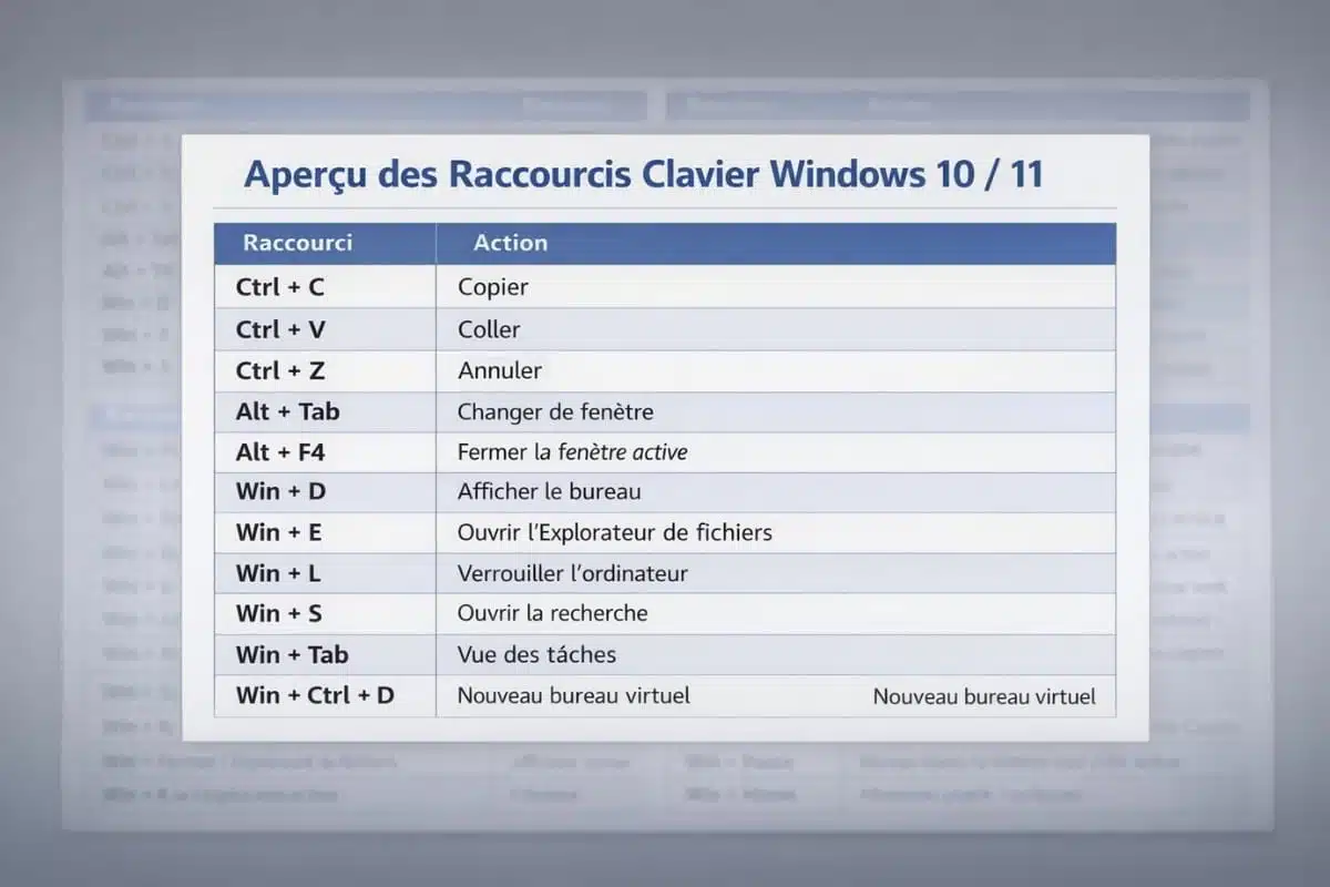 100 raccourcis clavier Windows 10/11 — PDF gratuit à télécharger